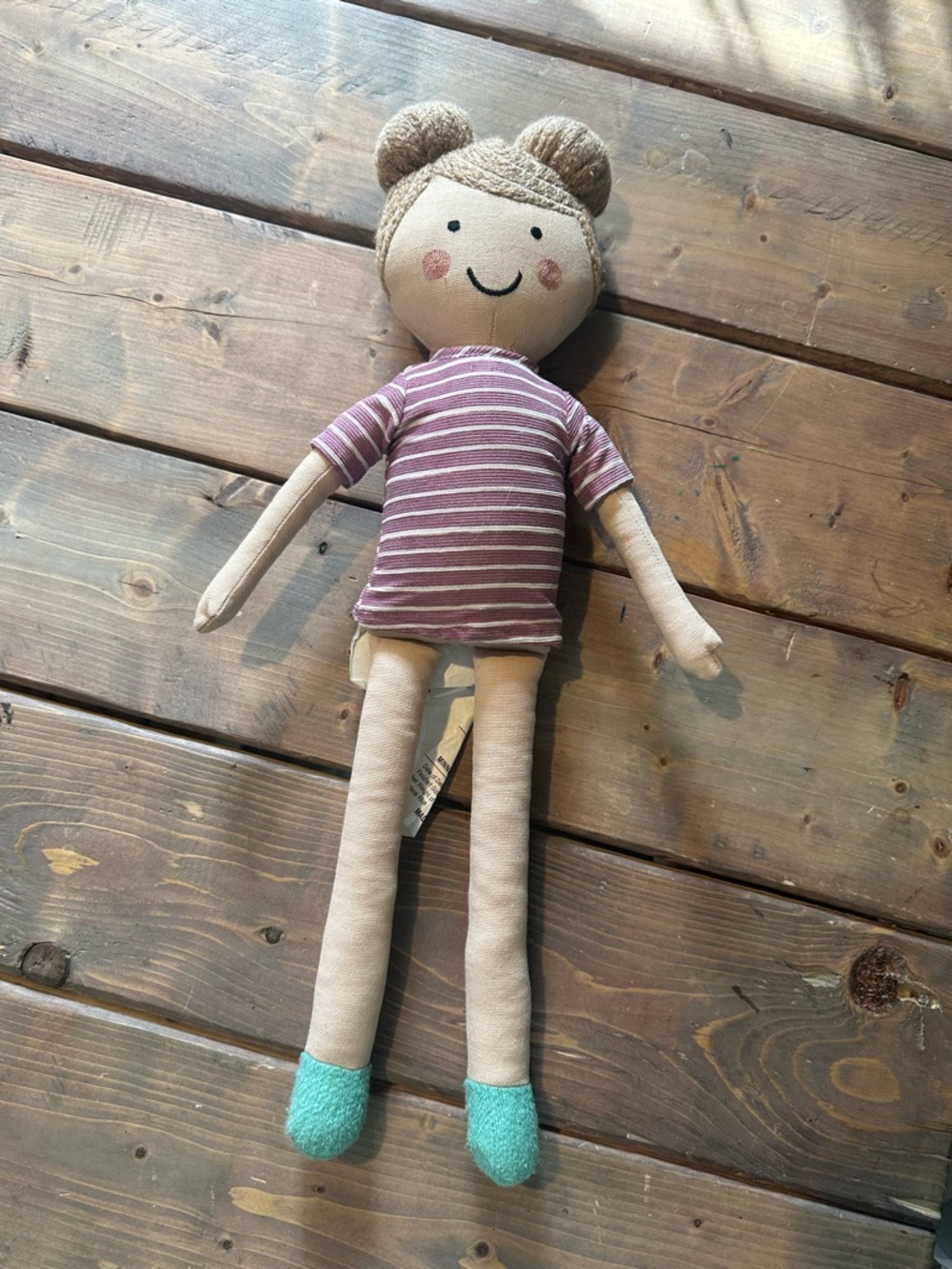 Striped Purple Knit Doll with Teal Shoes